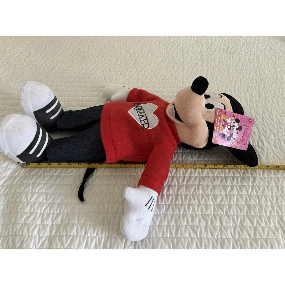 NWT Disney 24” Valentine's Day Greeter Mickey Mouse Heart Breaker Plush New